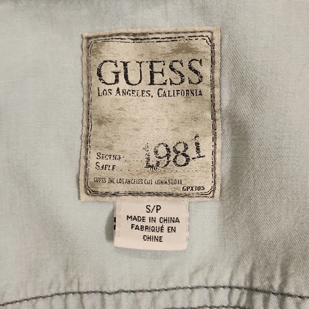 Guess Light Wash Denim Button Up Shirt - Picture 9 of 10